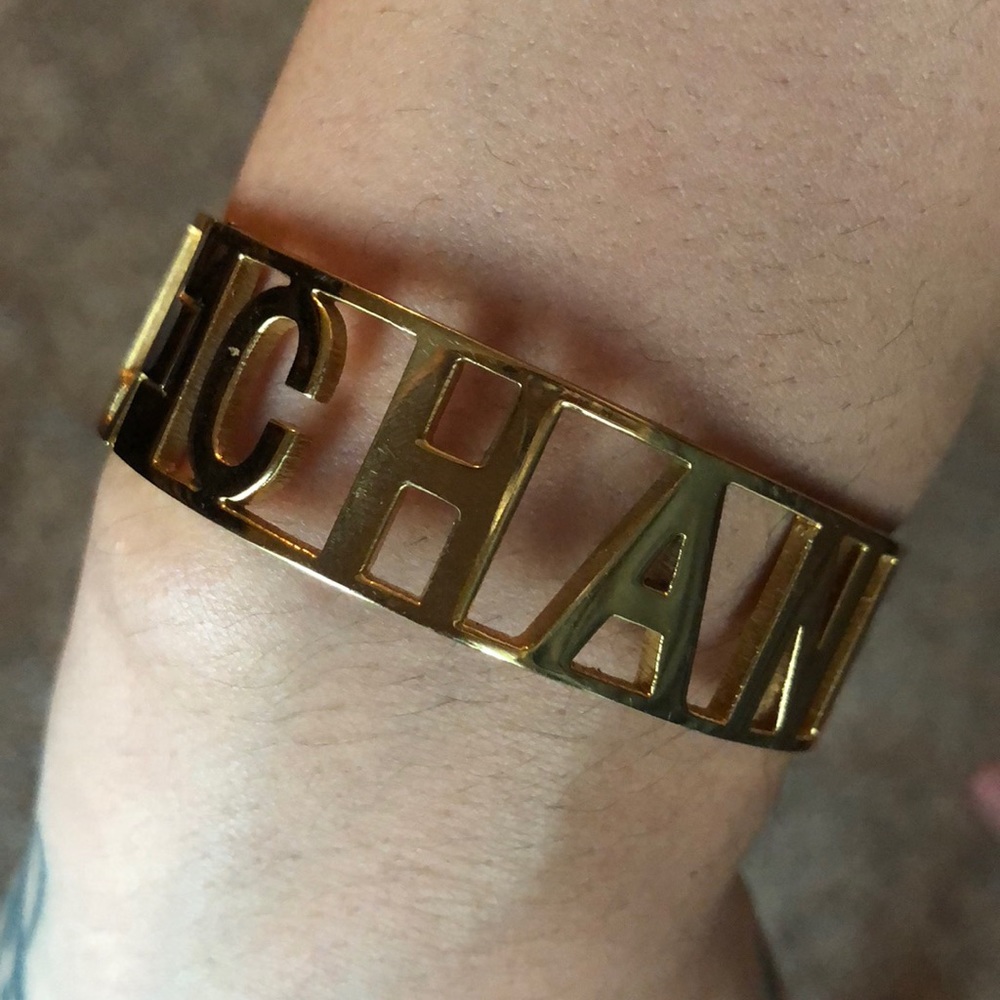 Gold letter bracelet
